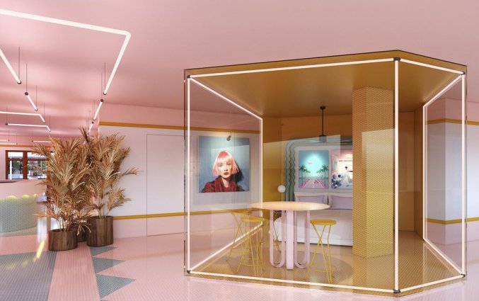 Lobby van Hotel Paradiso Art op Ibiza