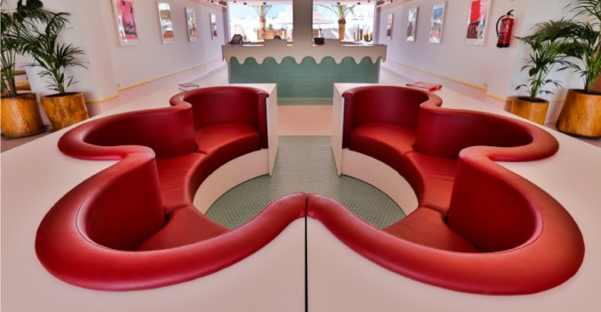 Lobby van Hotel Paradiso Art op Ibiza