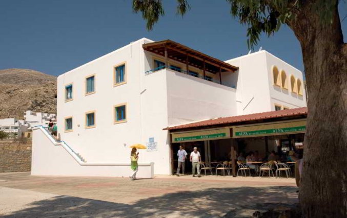 Gebouw van Appartementen Lindos Portes op Rhodos