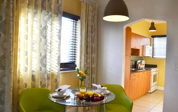 Eethoek van appartement Beachside