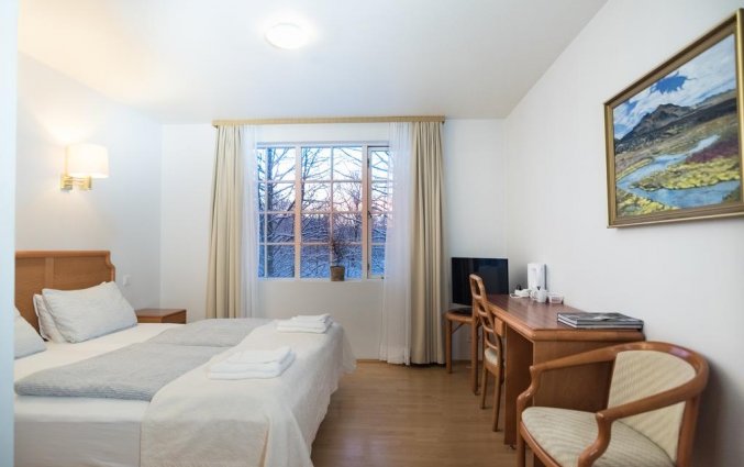 Tweepersoonskamer van Hotel Laxnes op IJsland