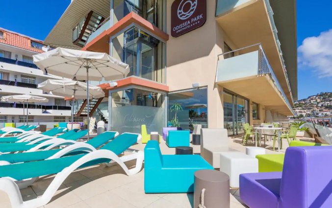 Terras van Aparthotel Odissea Park