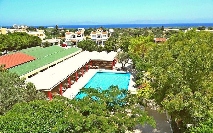 Bovenaanzicht van Aparthotel Filerimos Village op Rhodos