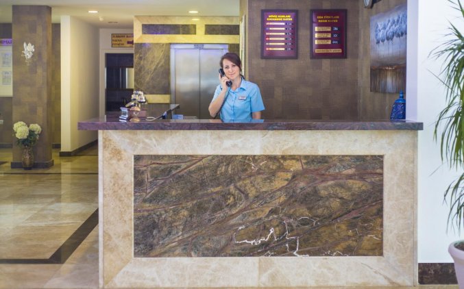 Receptie van Hotel Kleopatra Atlas in Alanya